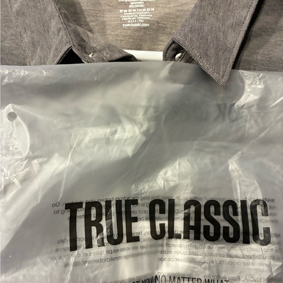 True Classic Oxford Button Down Grey XL NWT Long Sleeeve shirt - Picture 5 of 6